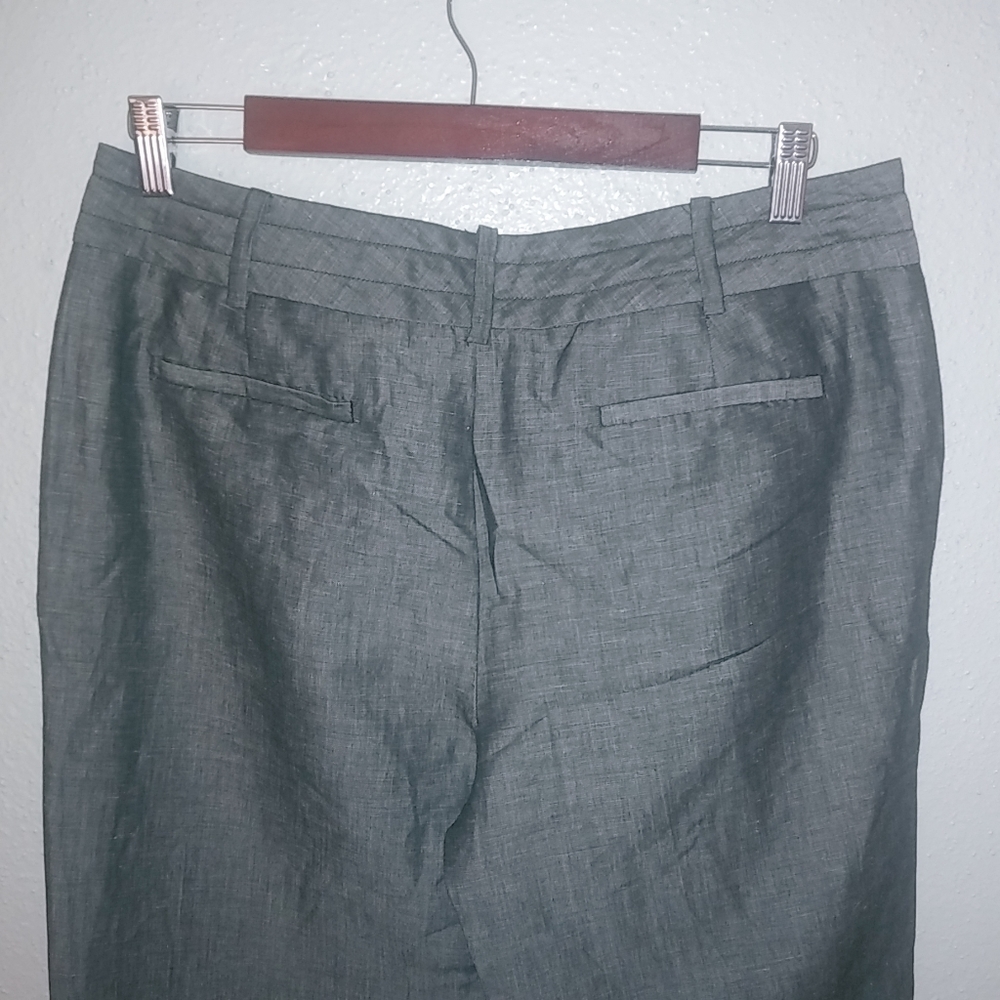 Talbots 12P 33x30 Linen Blend Black White Gray Dress Pants Workwear Petite - Picture 5 of 7